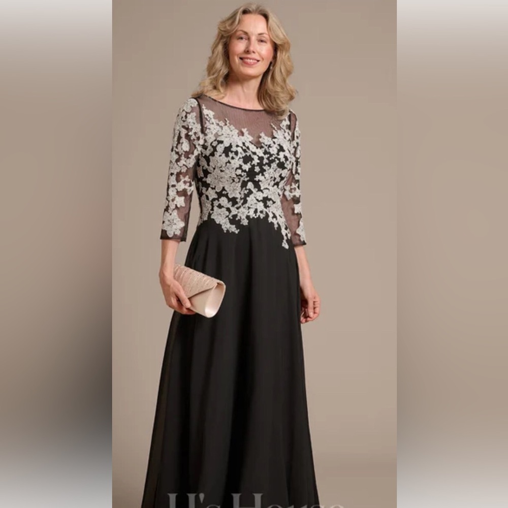 JJ House Black with white lace sequin bodice